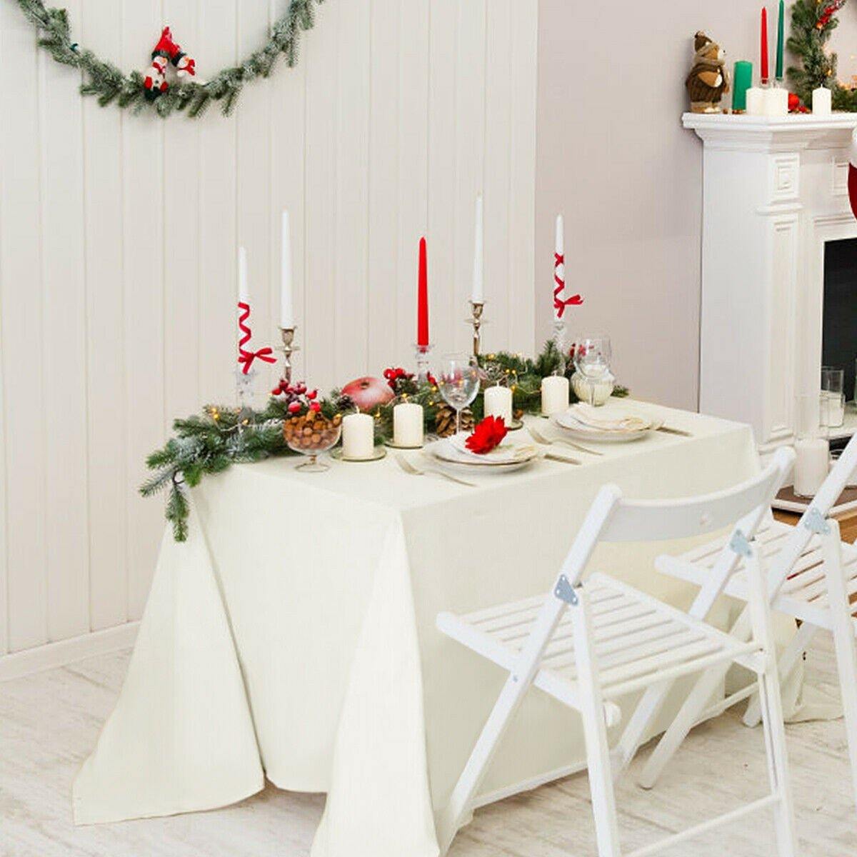 10PCS Rectangle Tablecloth, Machine-washable Polyester - Giantexus