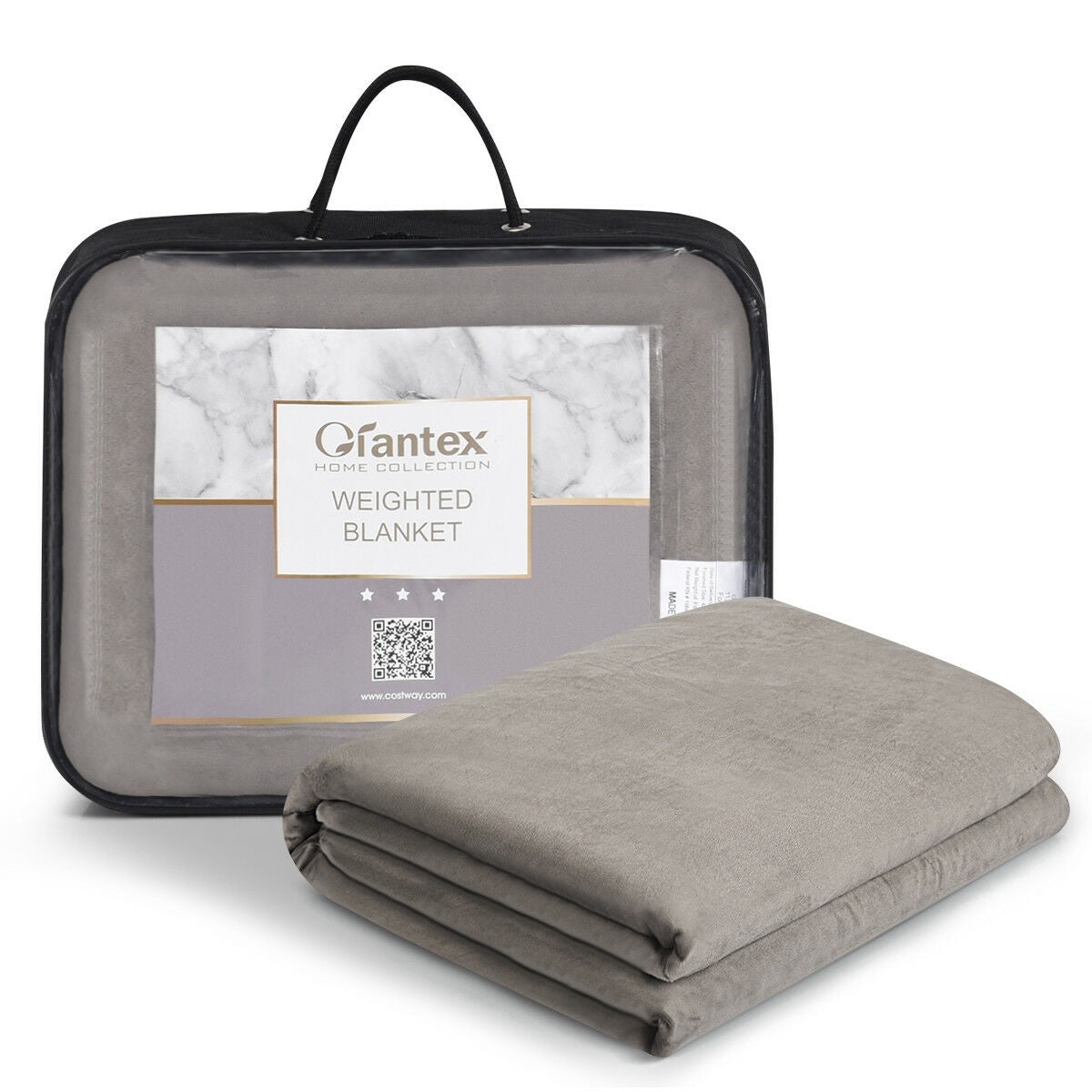 Weighted Blanket with 200GSM Crystal Velvet Cover 20lbs |60"x80"| Queen Size Gray