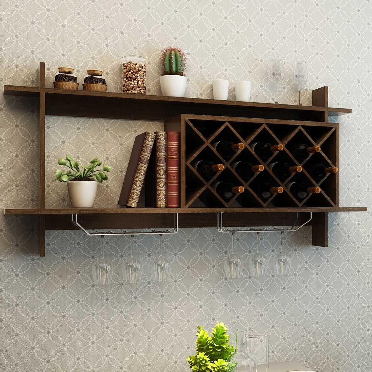 Wall Mounted Wine Rack Organizer - Giantexus