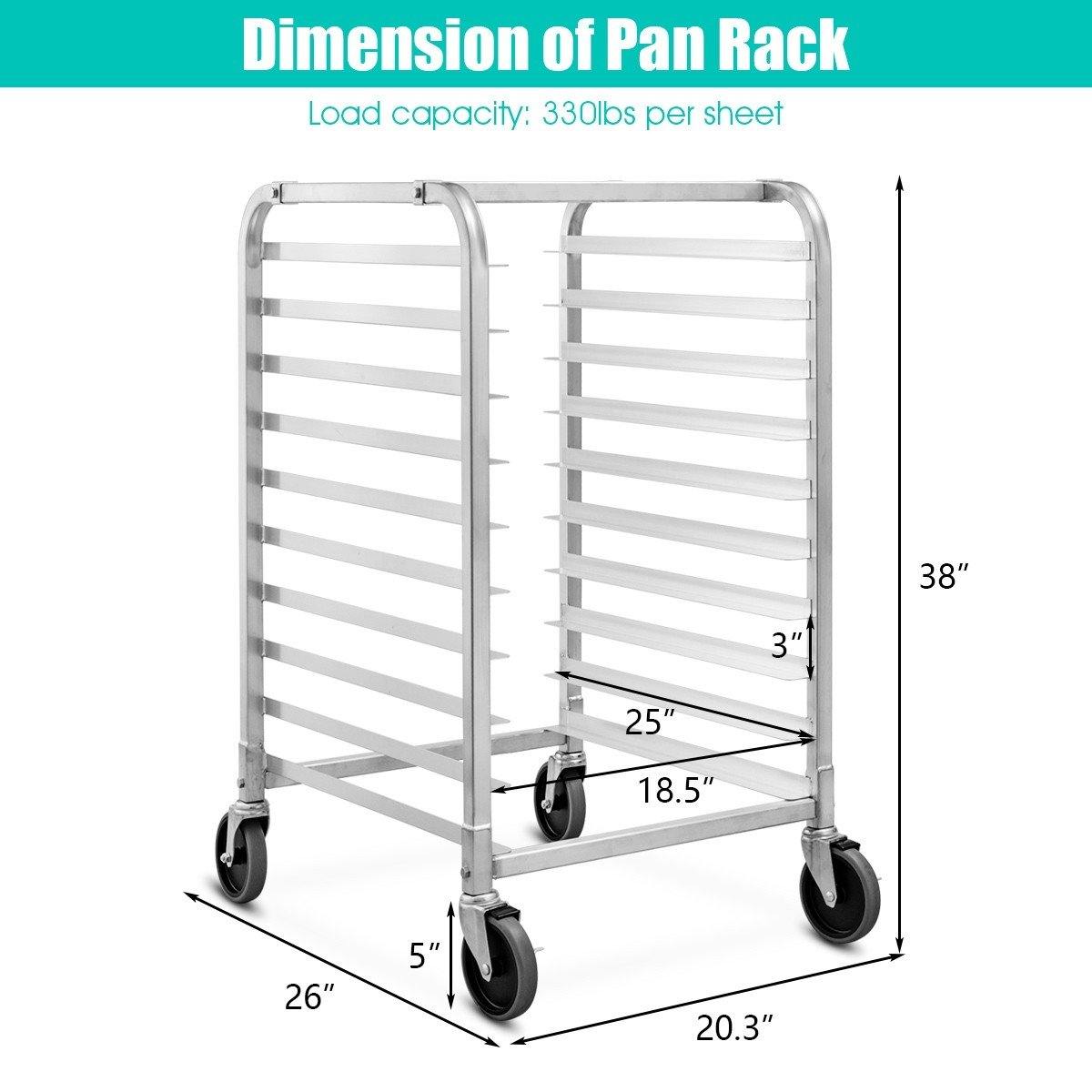 10 Tier Aluminum Bakery Rack Home Commercial Kitchen Bun Pan - Giantexus
