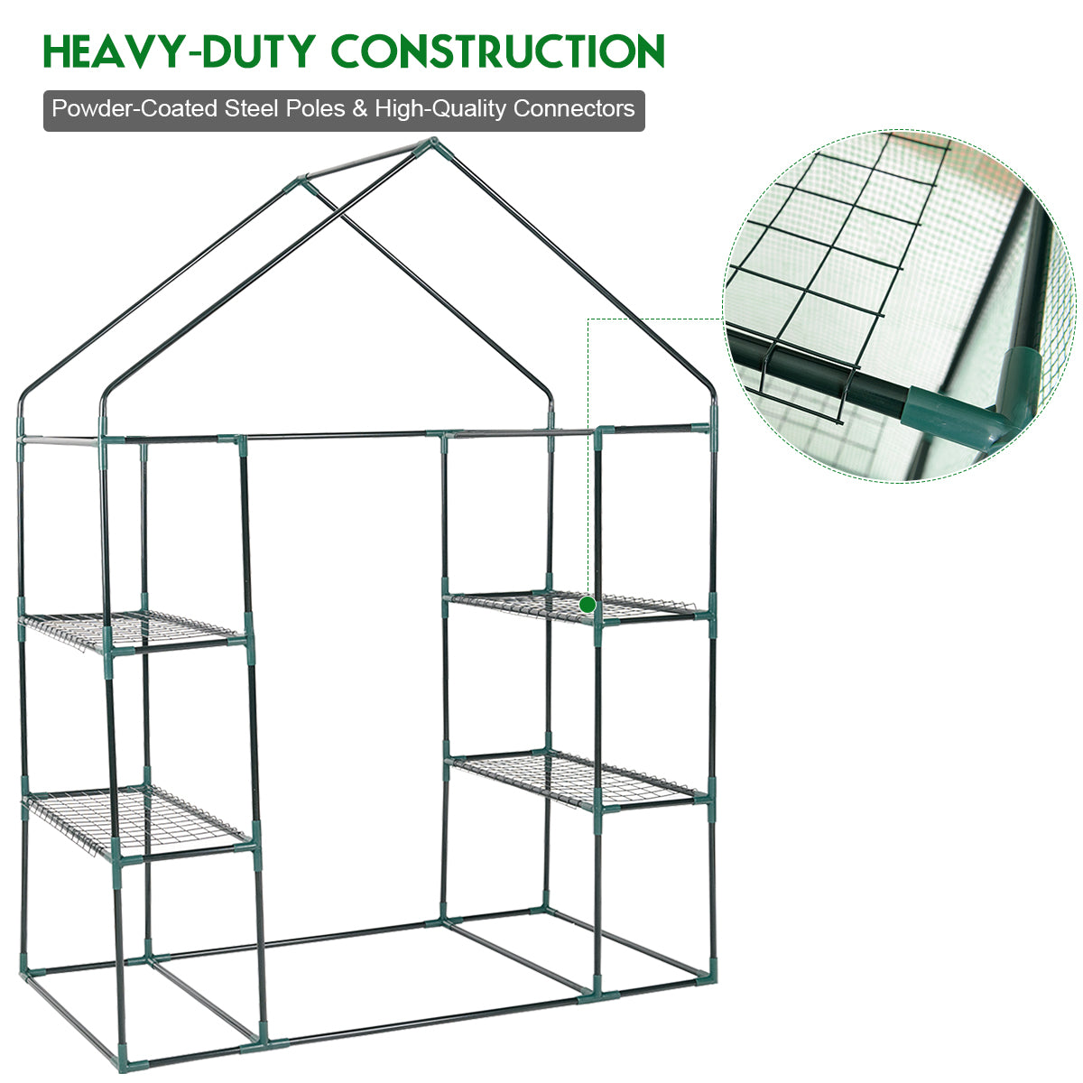 Greenhouse Outdoor Large Walk-in Plant Green house for Plants (Green)
