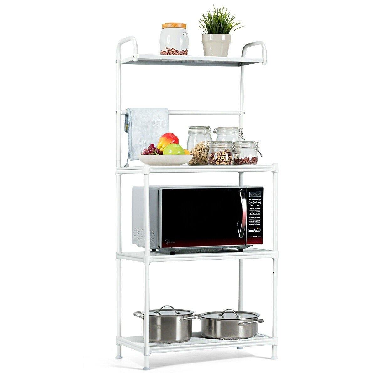 4-Tier Kitchen Microwave Storage Rack Oven Stand - Giantexus