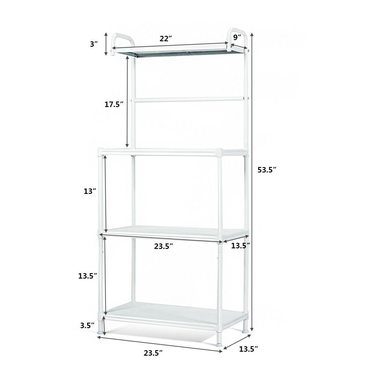 4-Tier Kitchen Microwave Storage Rack Oven Stand - Giantexus