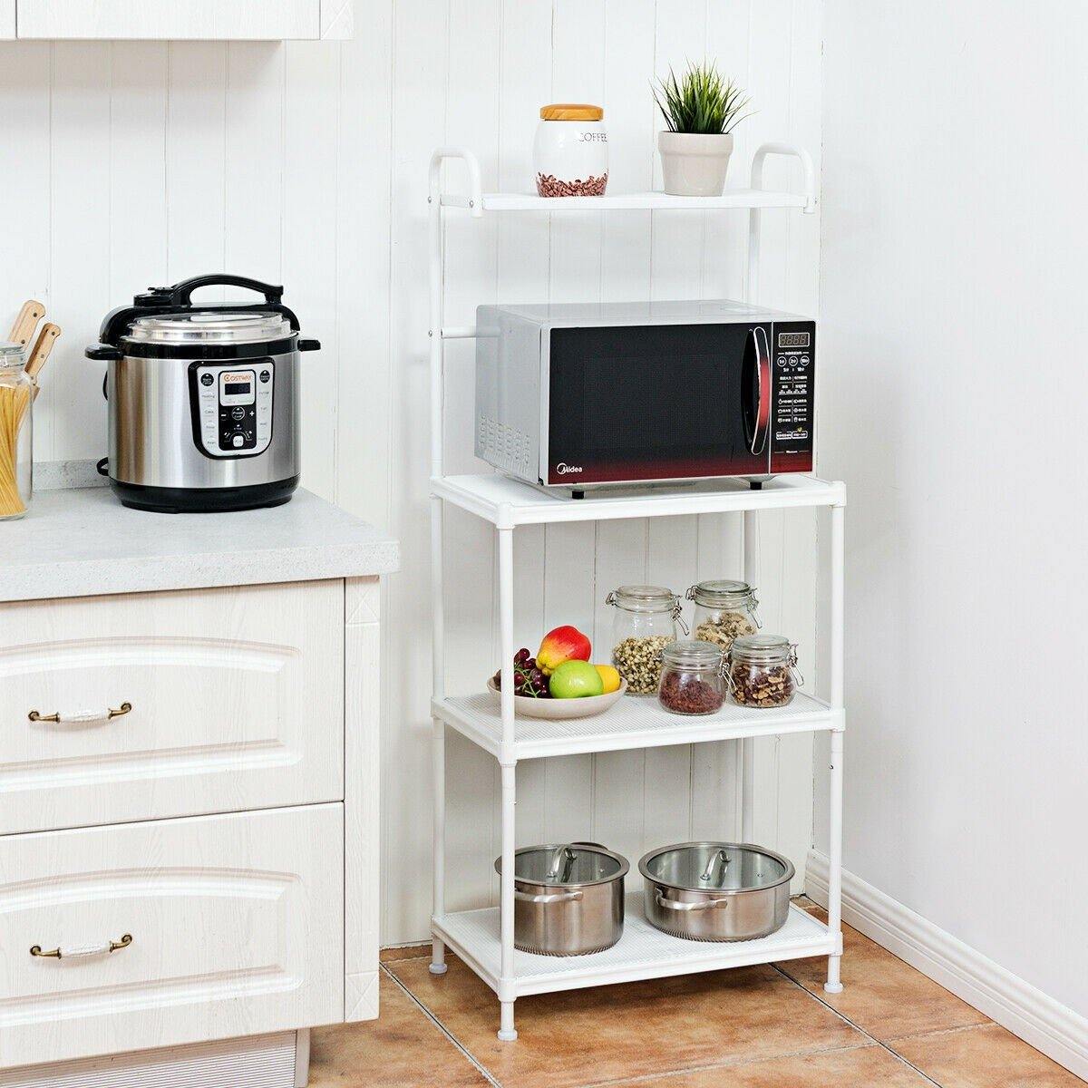 4-Tier Kitchen Microwave Storage Rack Oven Stand - Giantexus