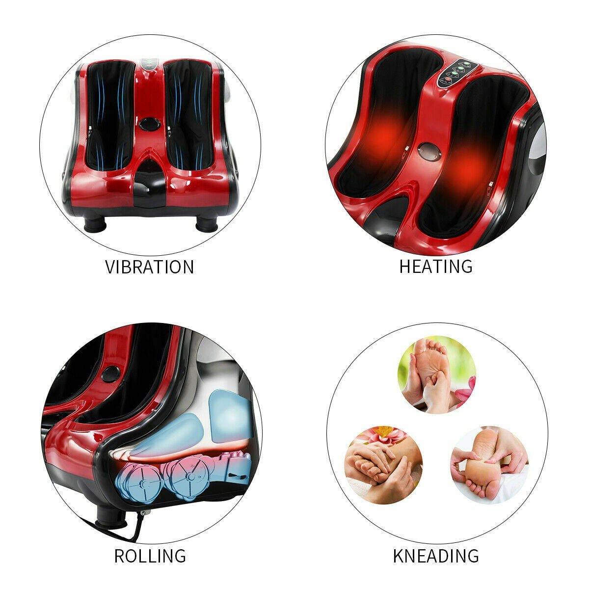 Giantex Foot Calf Leg Massager Machine, Shiatsu Kneading Rolling Vibration Heating - Giantexus