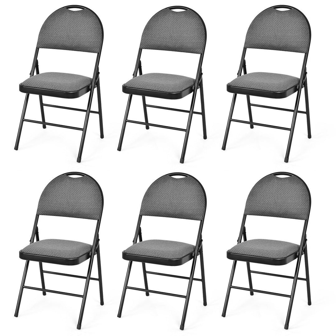 6 PCS Folding Chairs Set Portable Backrest Chair - Giantexus