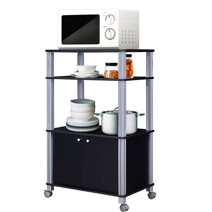 Rolling Kitchen Bakers Rack Microwave Oven Stand