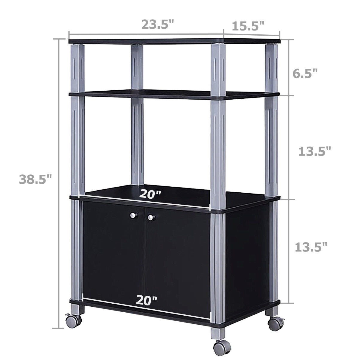 Rolling Kitchen Bakers Rack Microwave Oven Stand