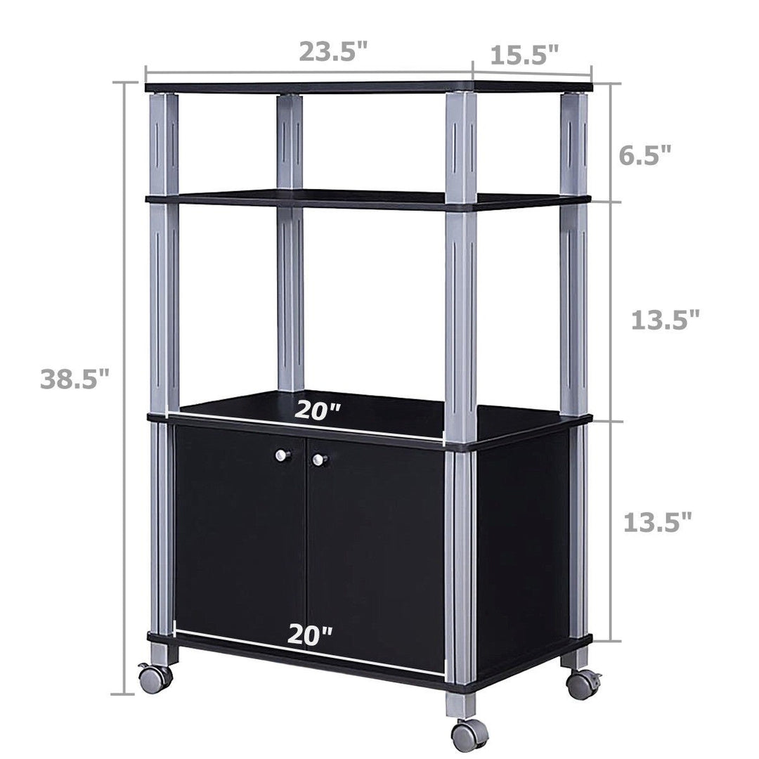 Rolling Kitchen Bakers Rack Microwave Oven Stand