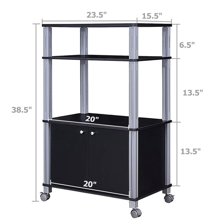 Rolling Kitchen Bakers Rack Microwave Oven Stand