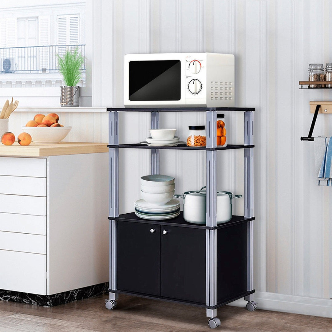 Rolling Kitchen Bakers Rack Microwave Oven Stand