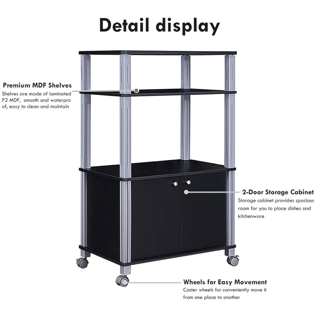Rolling Kitchen Bakers Rack Microwave Oven Stand