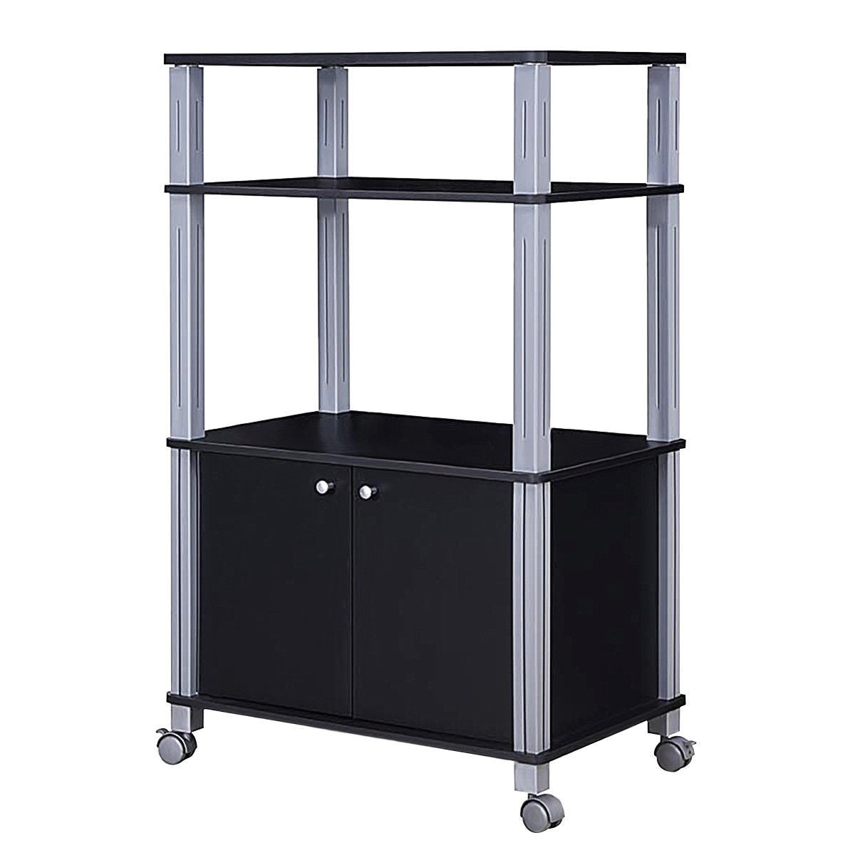 Rolling Kitchen Bakers Rack Microwave Oven Stand