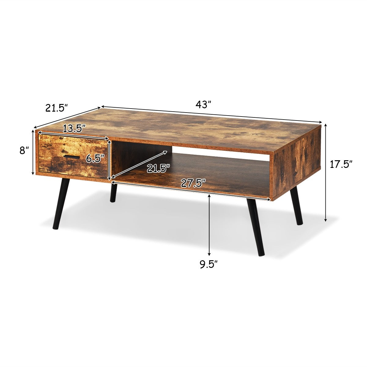 Coffee Table Mid-Century Modern TV Table