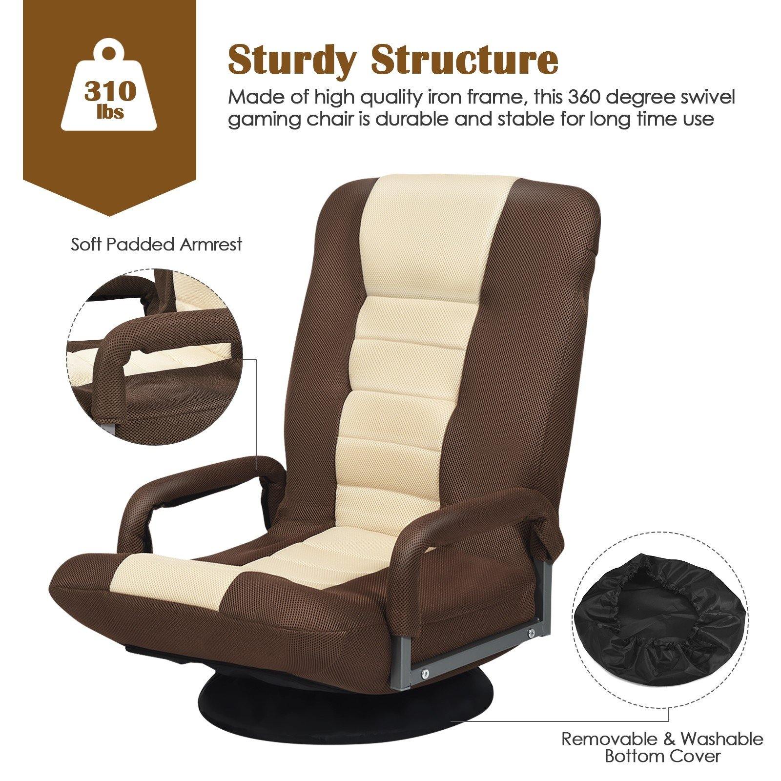 360 Degree Swivel Gaming Chair , Foldable Lazy Sofa Chair - Giantexus
