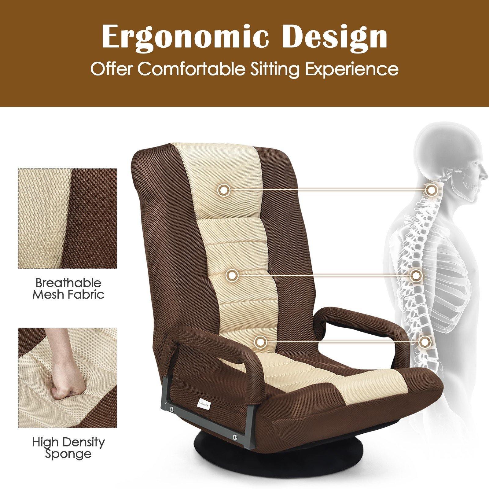 360 Degree Swivel Gaming Chair , Foldable Lazy Sofa Chair - Giantexus