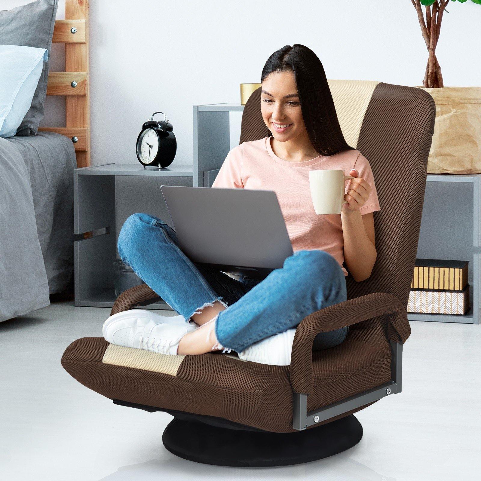 360 Degree Swivel Gaming Chair , Foldable Lazy Sofa Chair - Giantexus