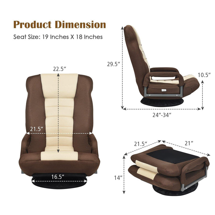 360 Degree Swivel Gaming Chair , Foldable Lazy Sofa Chair - Giantexus