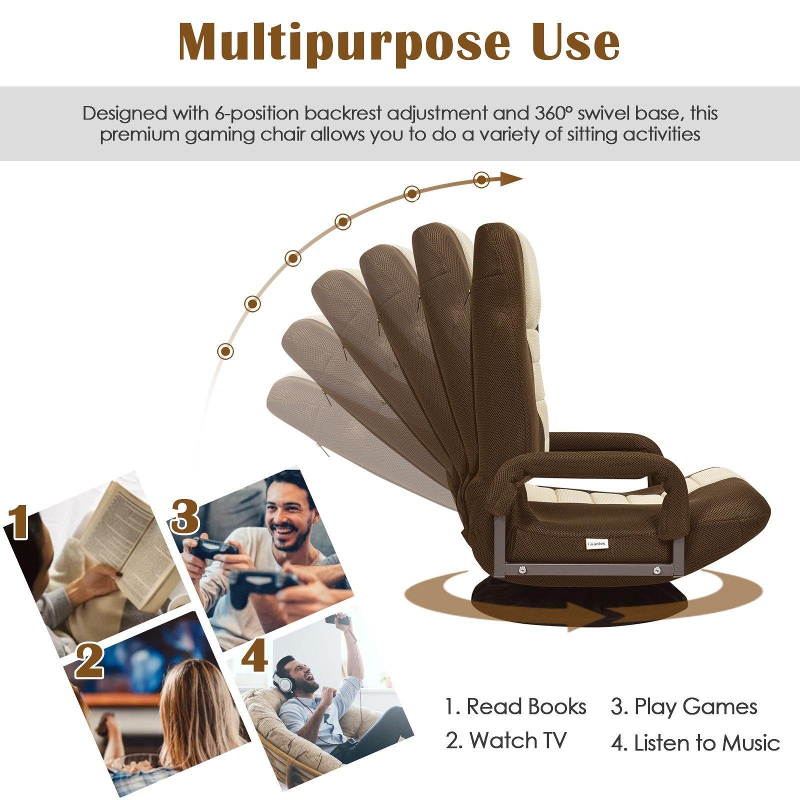 360 Degree Swivel Gaming Chair , Foldable Lazy Sofa Chair - Giantexus