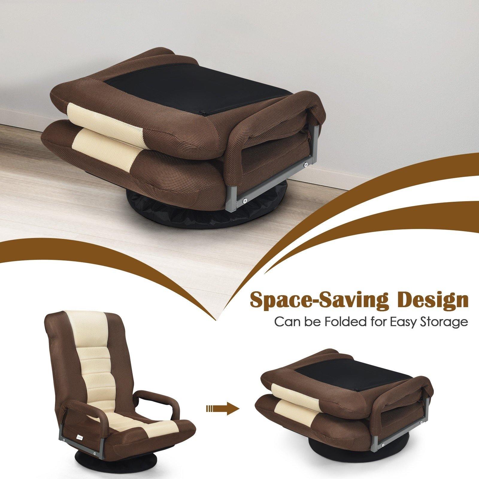360 Degree Swivel Gaming Chair , Foldable Lazy Sofa Chair - Giantexus