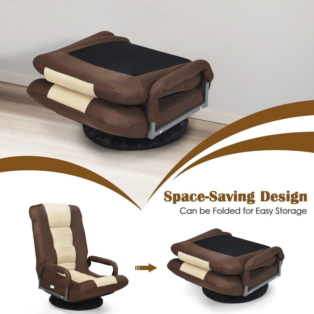 360 Degree Swivel Gaming Chair , Foldable Lazy Sofa Chair - Giantexus