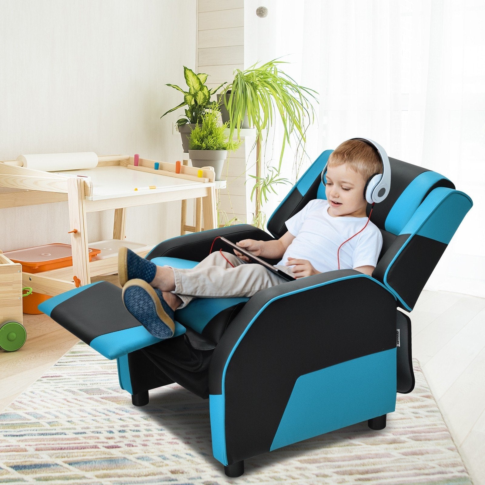 Ergonomic PU Leather Armchair - Giantex