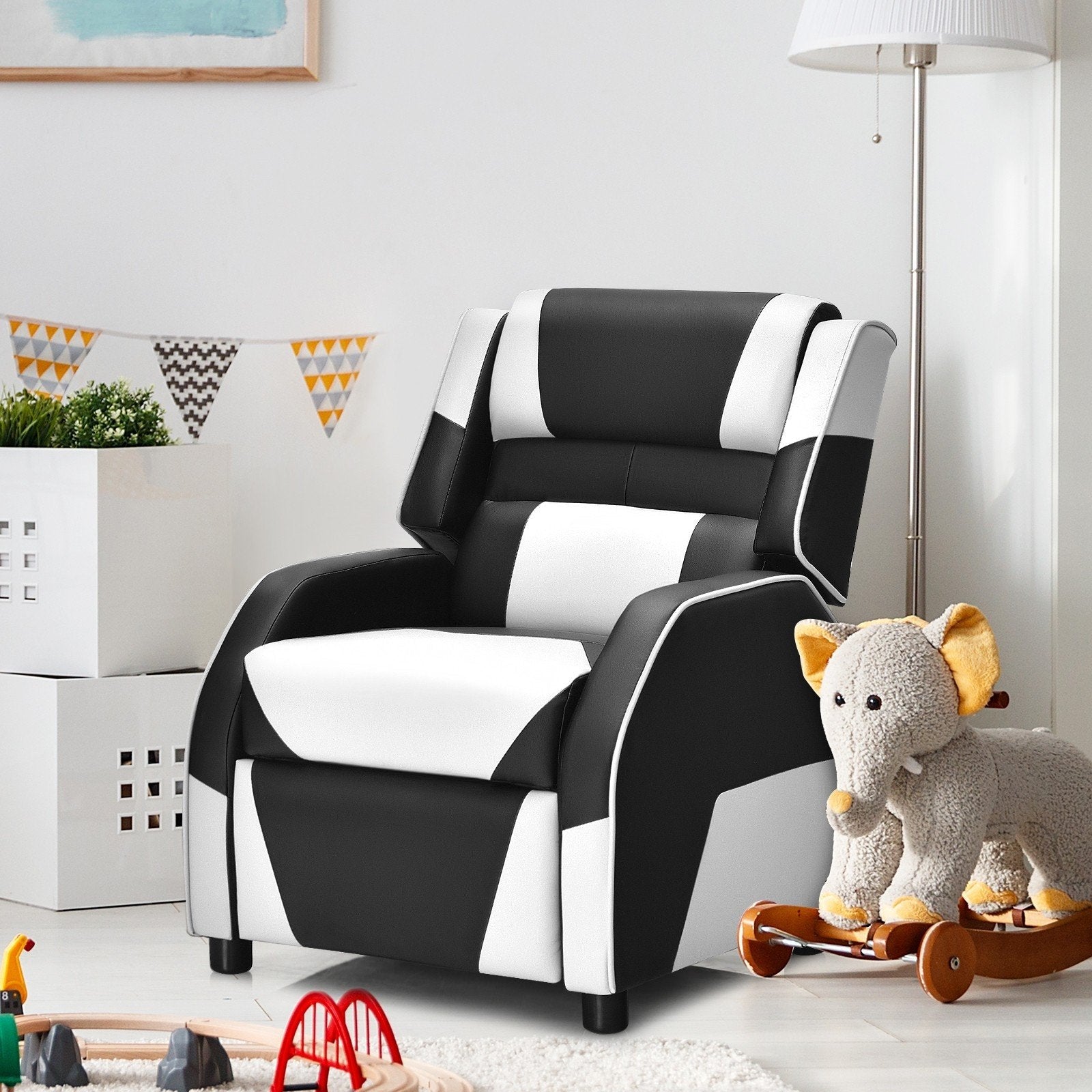 Ergonomic PU Leather Armchair - Giantex