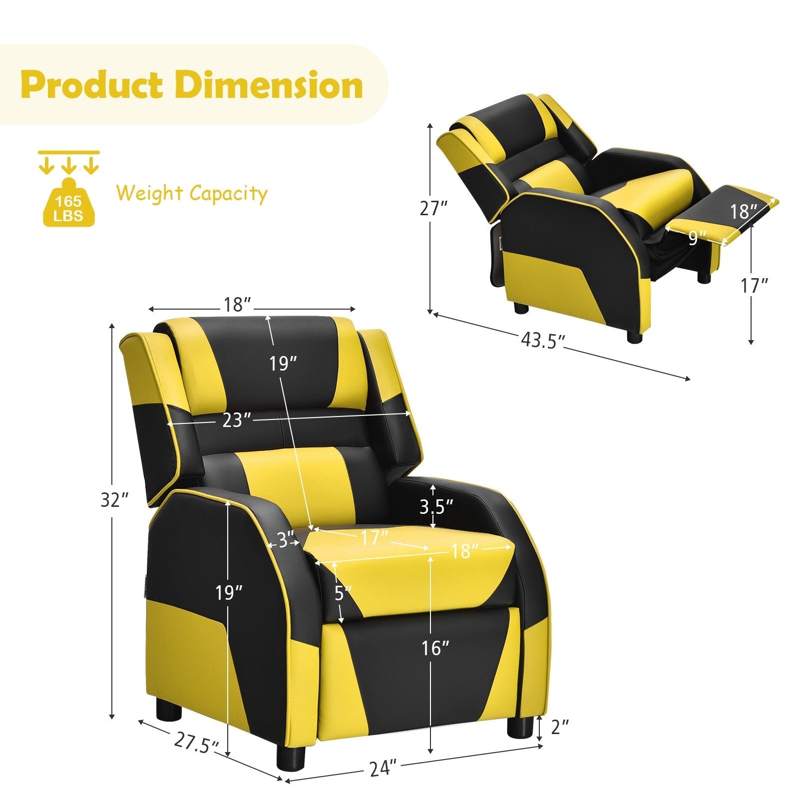 Ergonomic PU Leather Armchair - Giantex