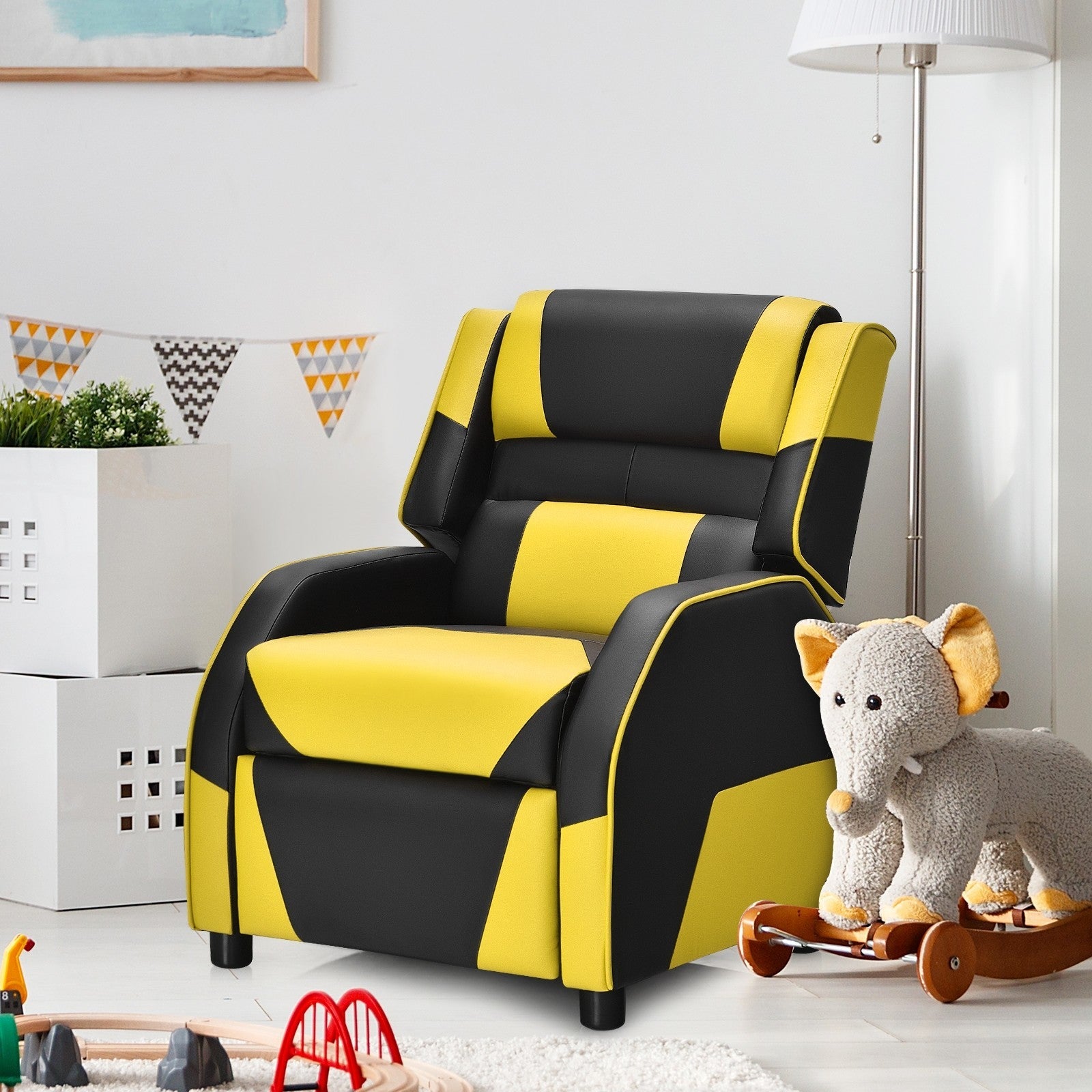 Ergonomic PU Leather Armchair - Giantex