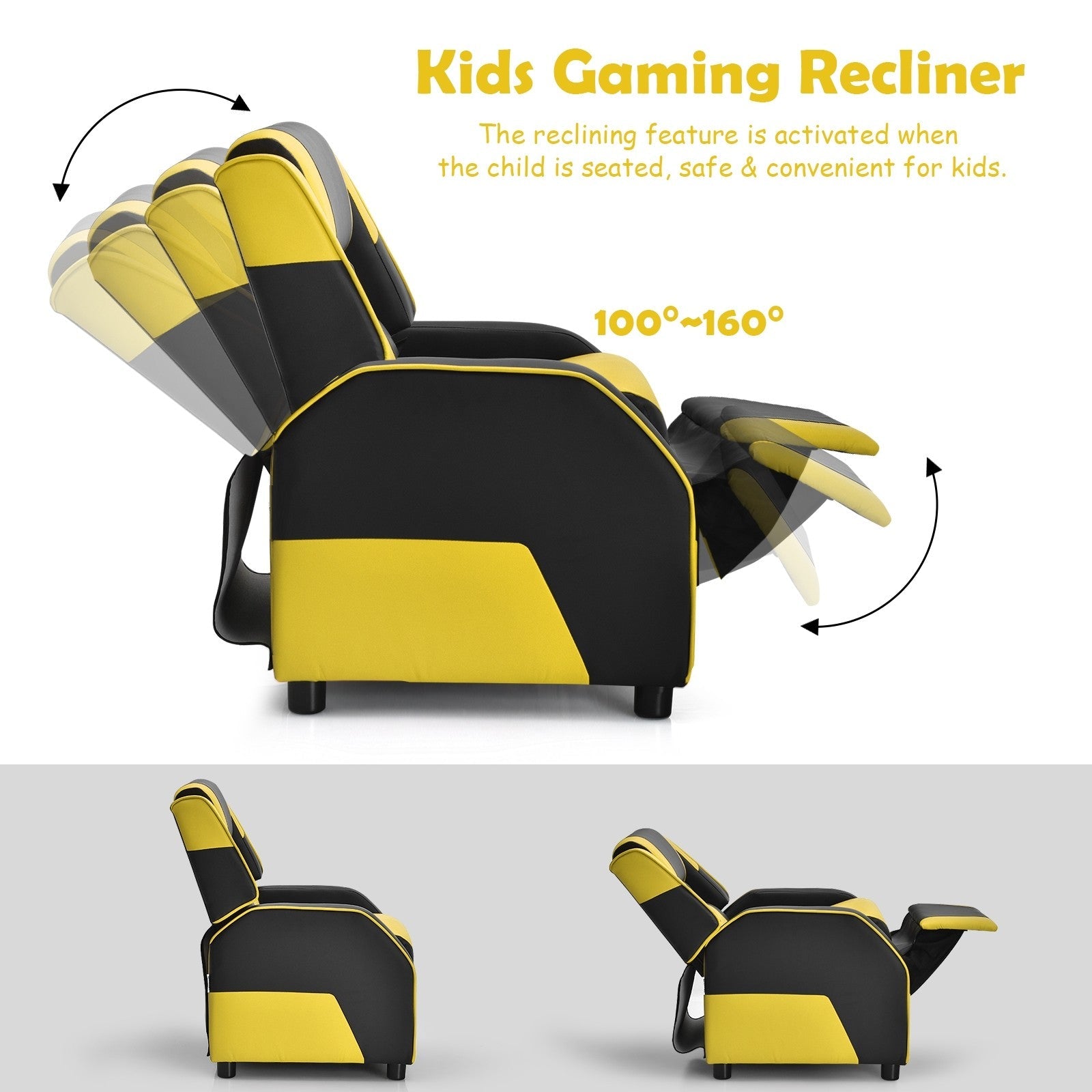 Ergonomic PU Leather Armchair - Giantex