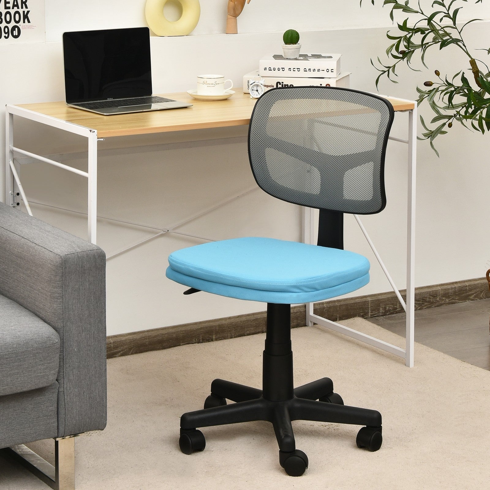 Armless Desk Chair, Low-Back Computer Chair - Giantexus