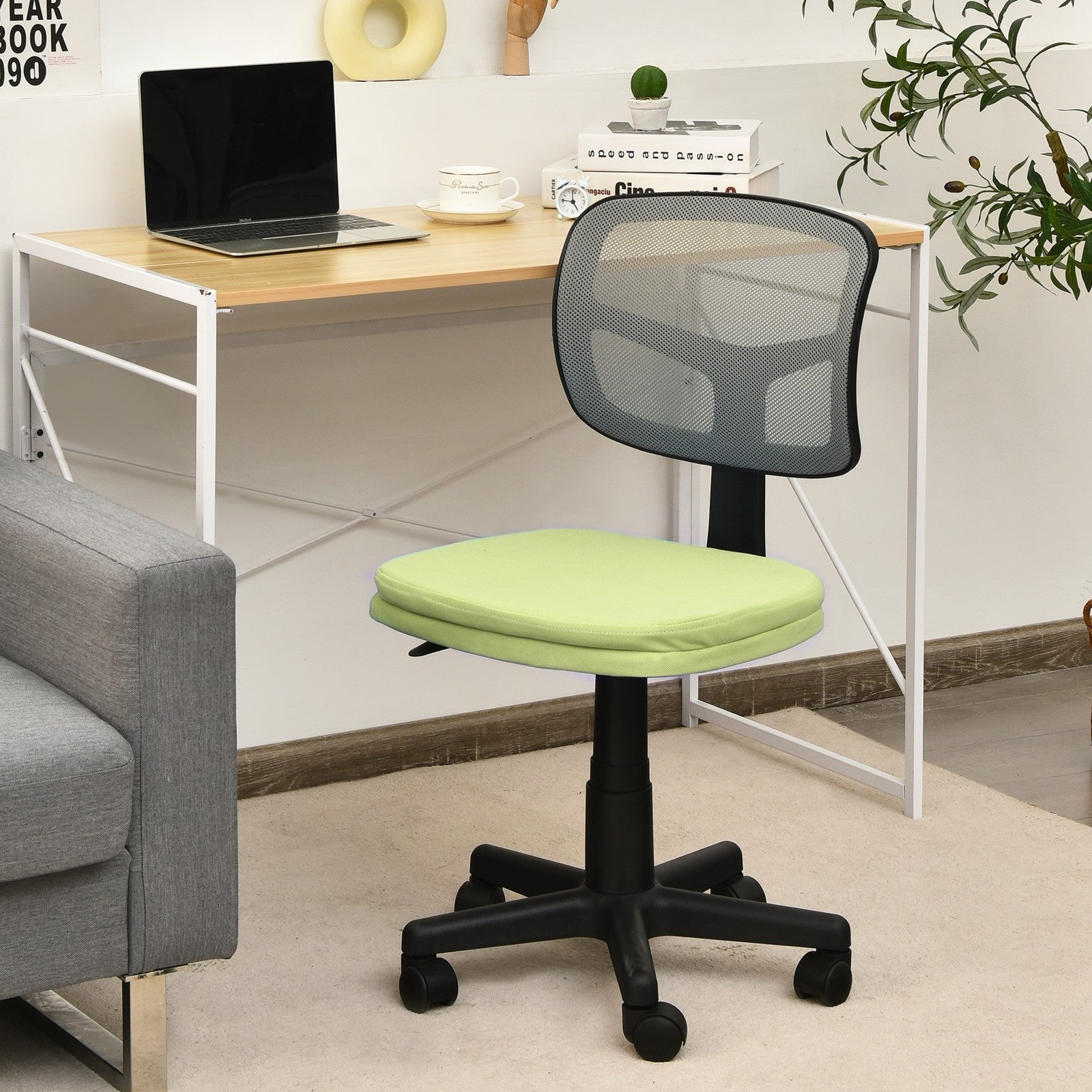 Armless Desk Chair, Low-Back Computer Chair - Giantexus