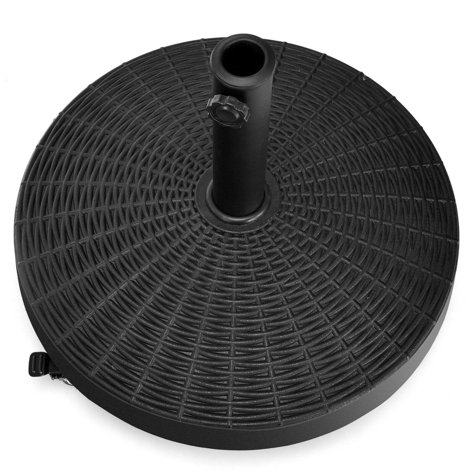 50 LBS Patio Umbrella Stand, 20.5 Inch Round Umbrella Base with 4 Lockable Wheels - Giantexus