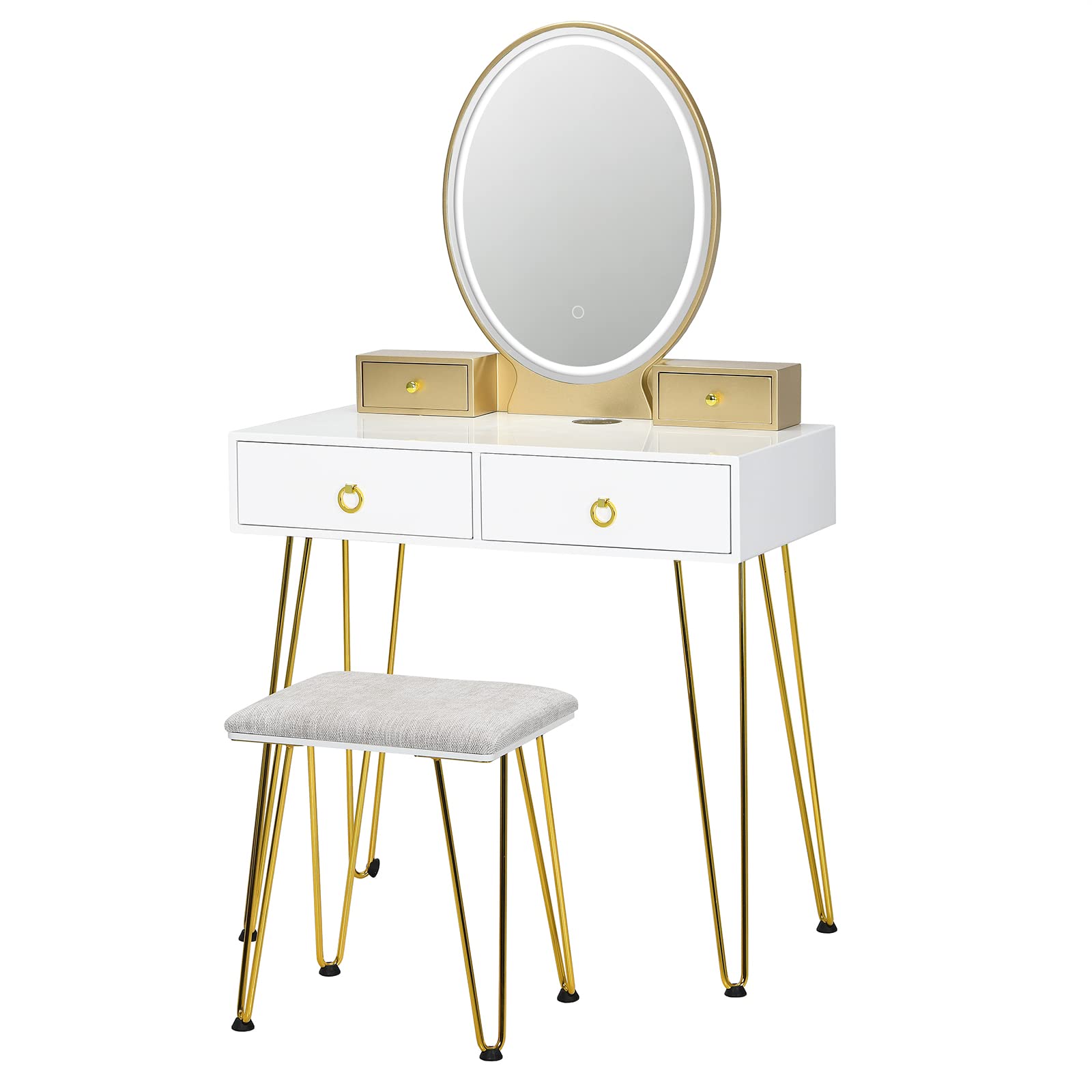 CHARMAID Vanity Set with Lighted Mirror - Giantex