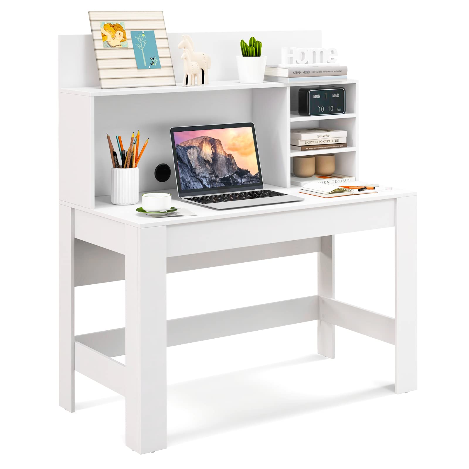 Giantex Computer Desk with Bookshelf