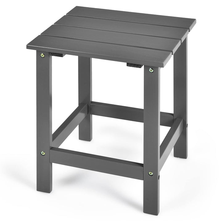 Outdoor Side Table, 15 Square Wood End Table with Slatted Design