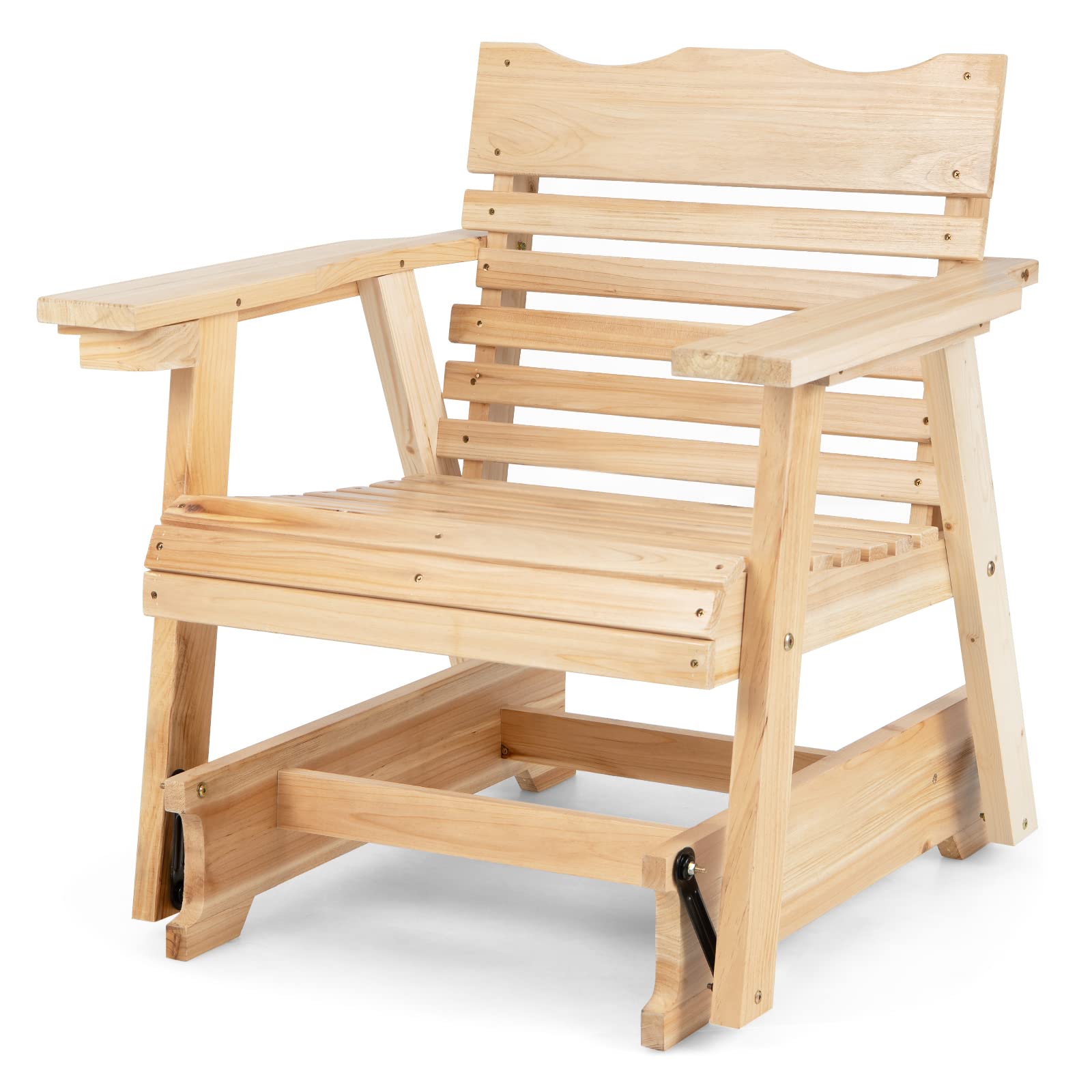 Giantex Outdoor Glider Rocking Chair - Set of 2 Wood Porch Rocker