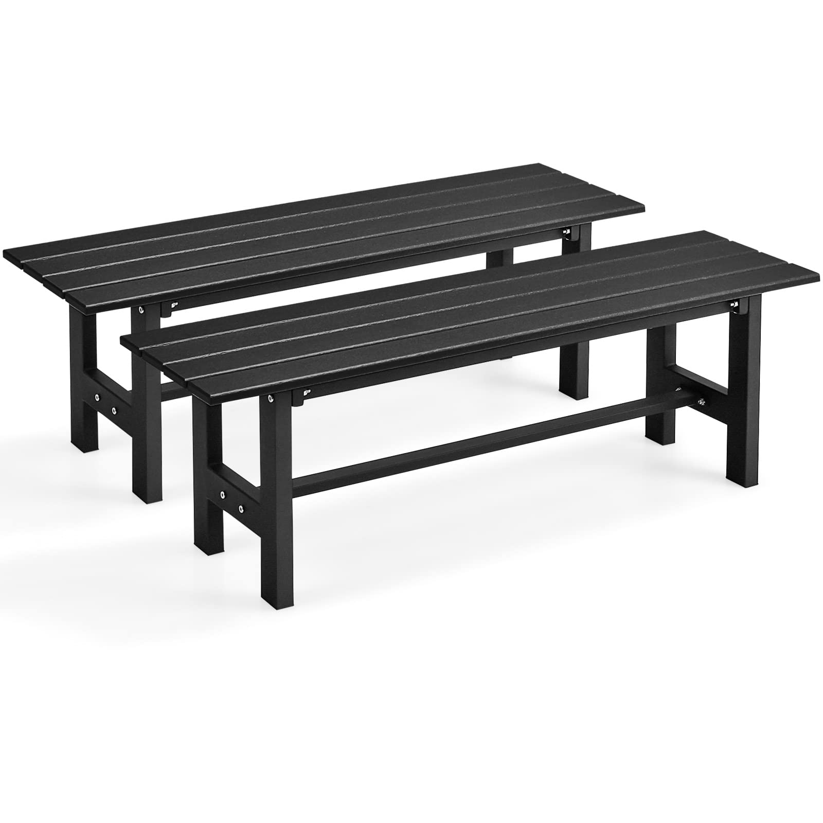 Giantex 2-Person Outdoor Bench Seat - Backless Patio Garden Bench
