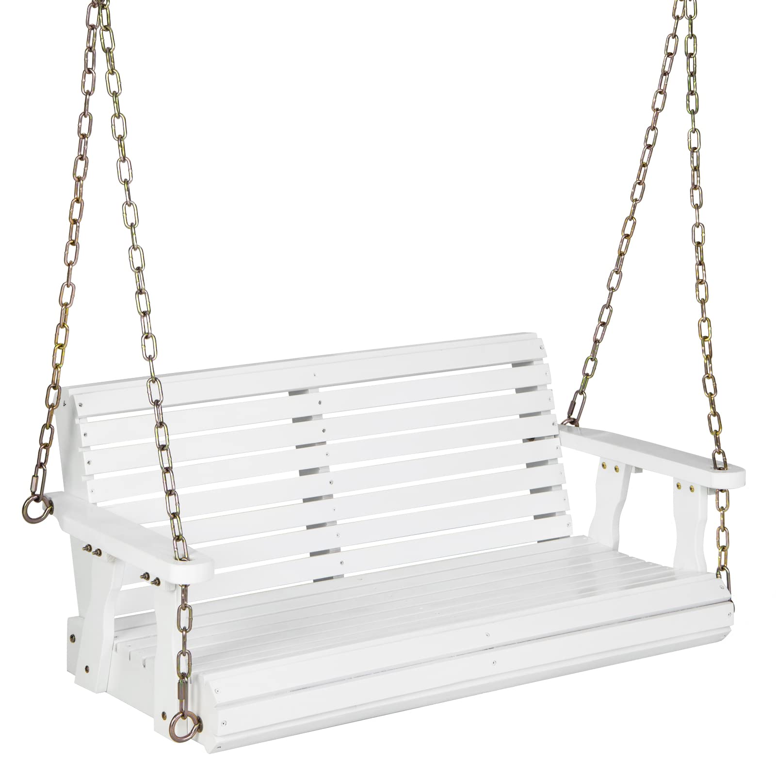 Giantex Wooden Porch Swing 2 Seat - Outdoor Swinging Chairs