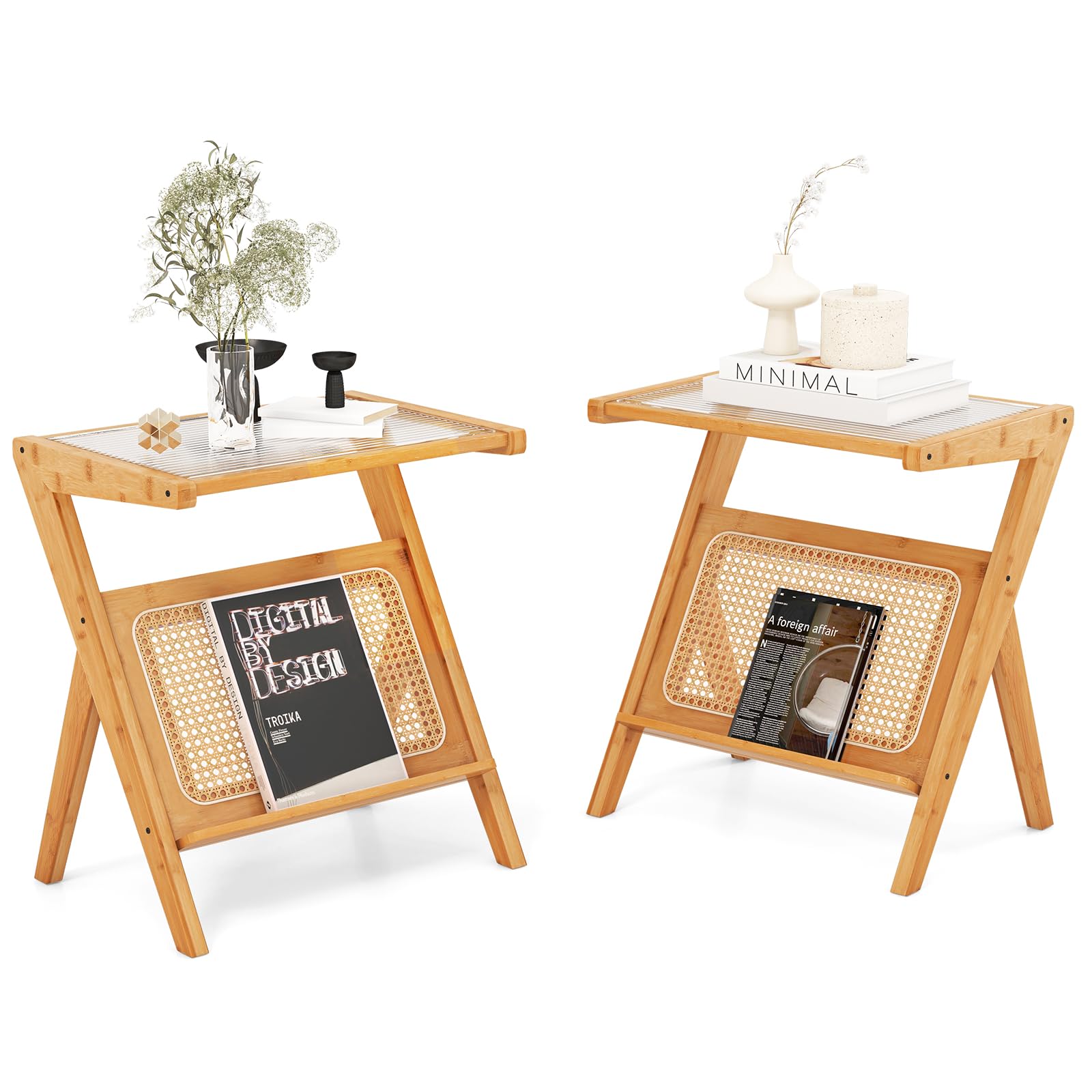 Giantex Rattan Side Table