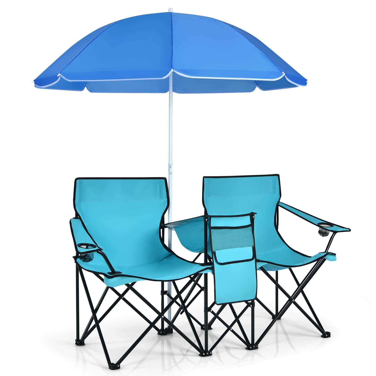 Giantex Camping Chairs Double Folding Chair with Canopy