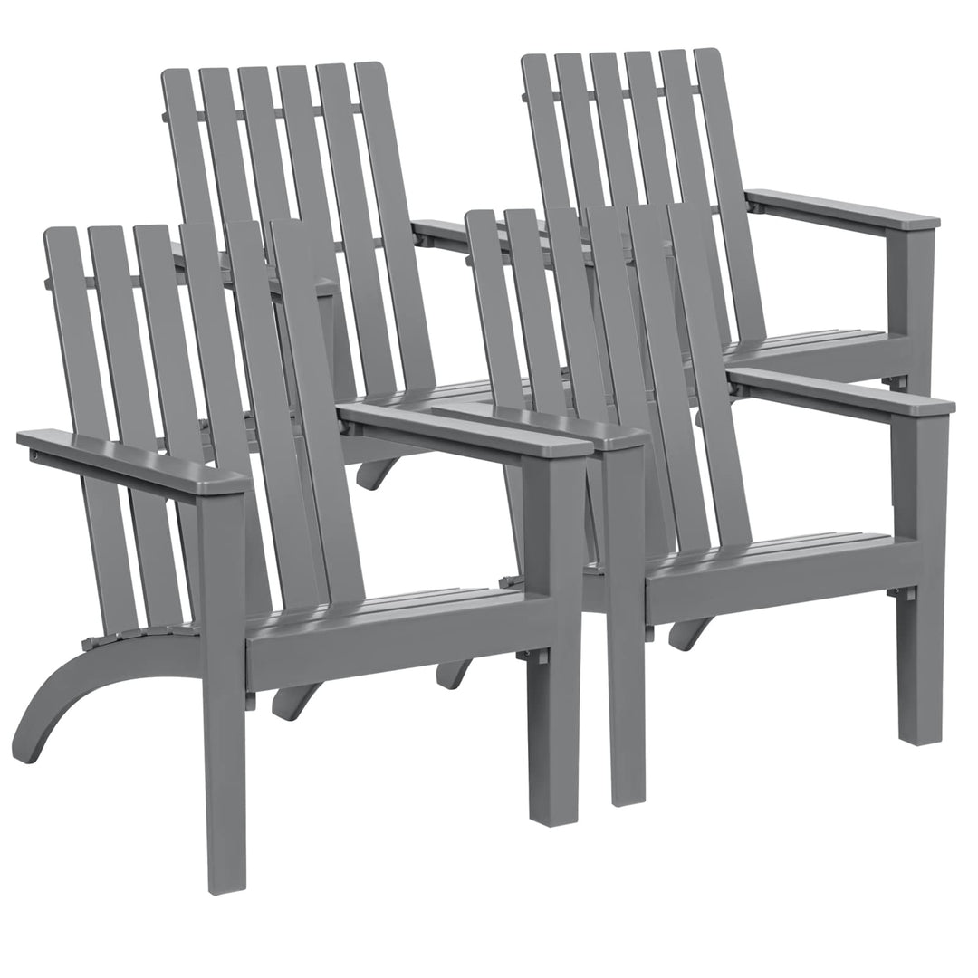 Giantex Wooden Adirondack Chair W/Ergonomic Design Outdoor Chair for Yard