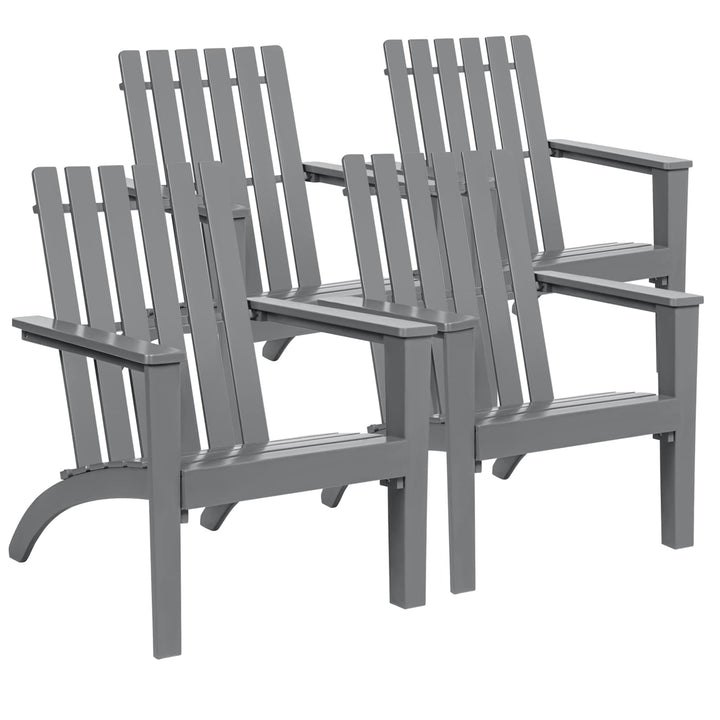Giantex Wooden Adirondack Chair W/Ergonomic Design Outdoor Chair for Yard