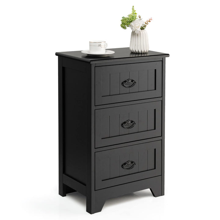 Giantex Nightstand with 3 Drawers, Bedside Table