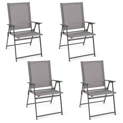 Patio Folding Chairs Set - Giantex