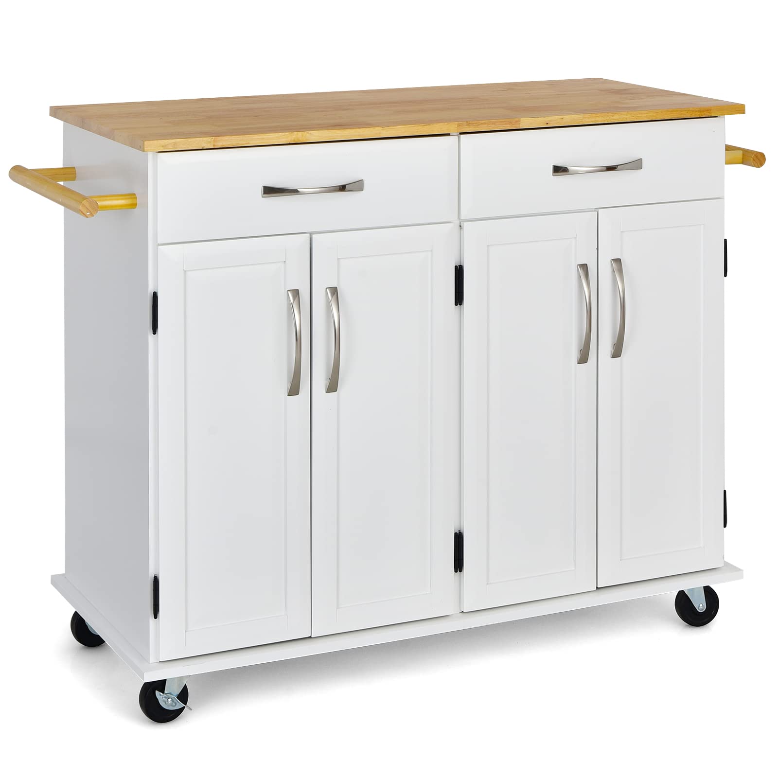 Giantex Mobile Kitchen Islands, Large Kitchen Cart with 2 Drawers