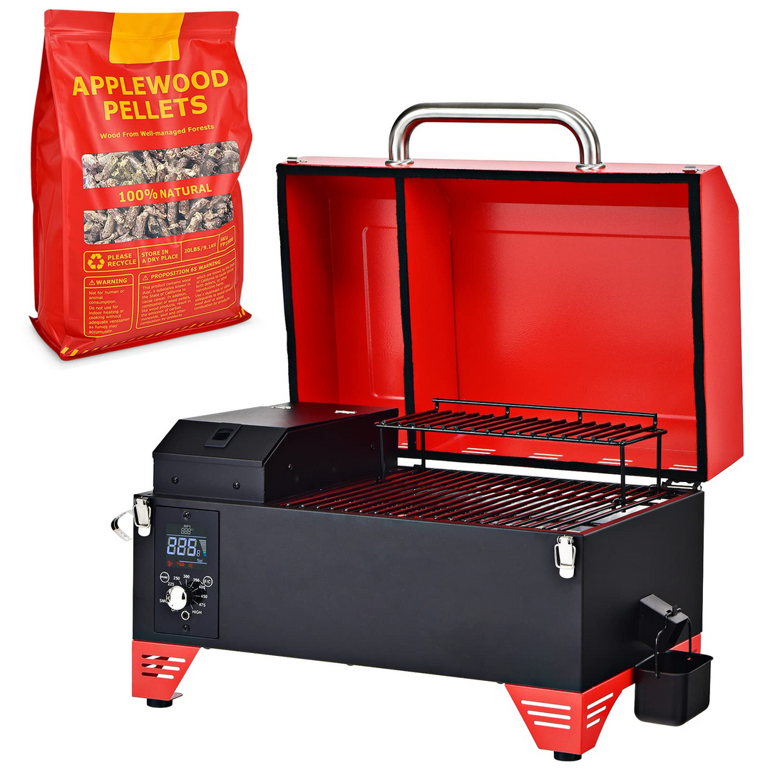 Giantex Portable Pellet Smoker Grill Set, 8-in-1 Electric Tabletop Pellet Grill
