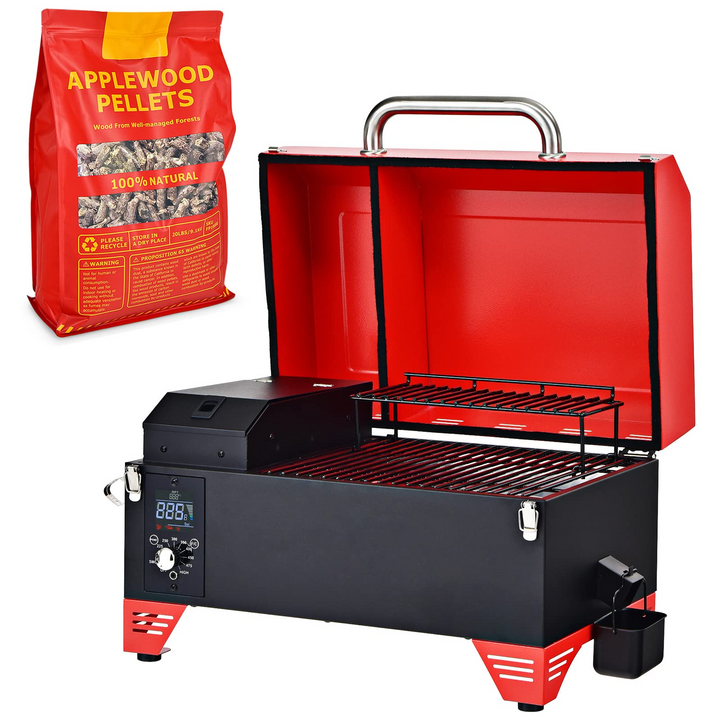 Giantex Portable Pellet Smoker Grill Set, 8-in-1 Electric Tabletop Pellet Grill