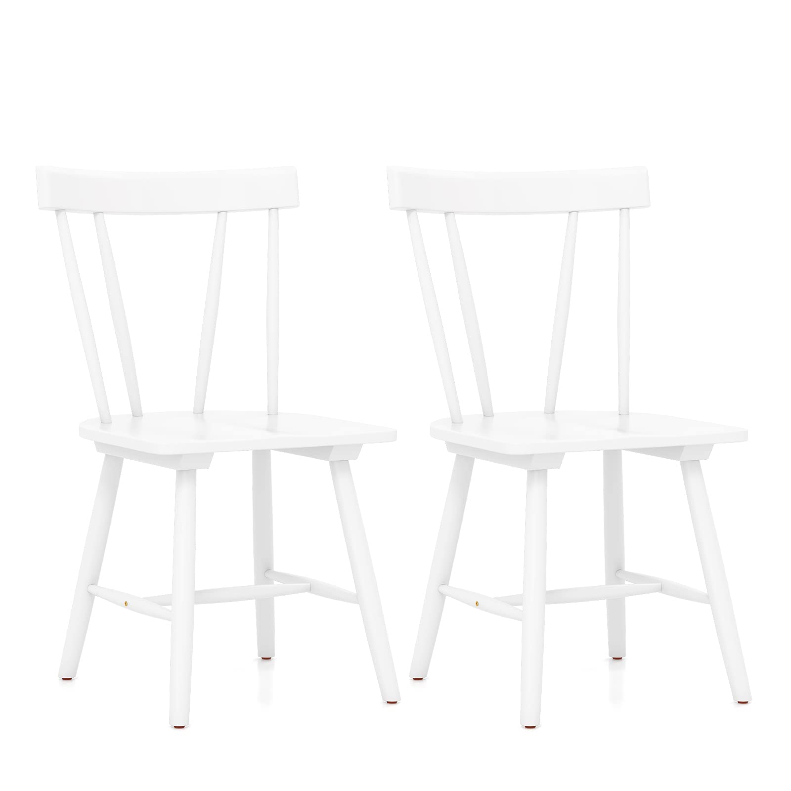 Giantex Windsor Chairs, Armless Dining Chairs with Solid Rubber Wood Frame