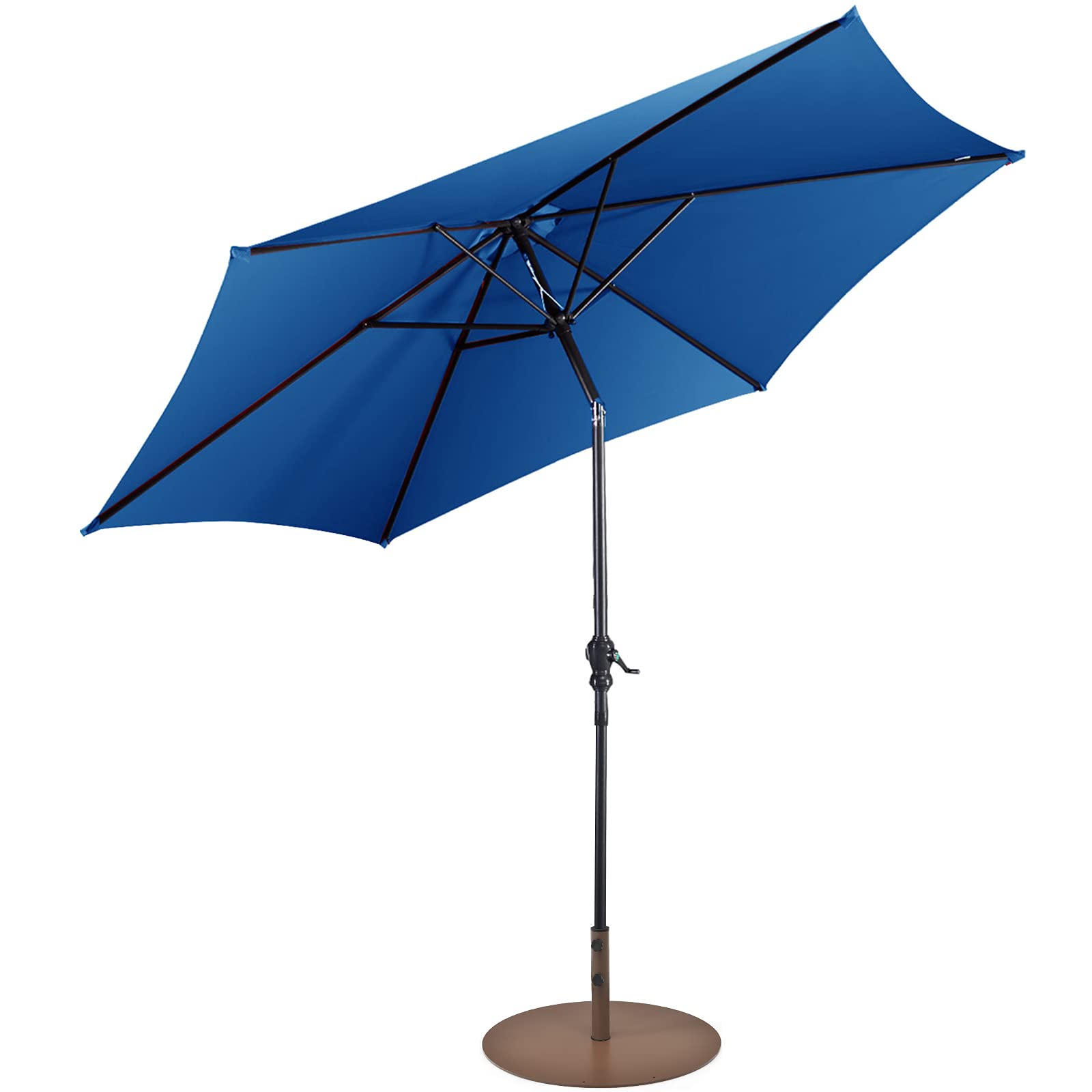 Giantex Patio Umbrella with Base Stand, 10ft Market Umbrella with 59 LBS Heavy-Duty Round Umbrella Stand